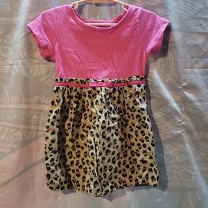 Leopard with pink Dress